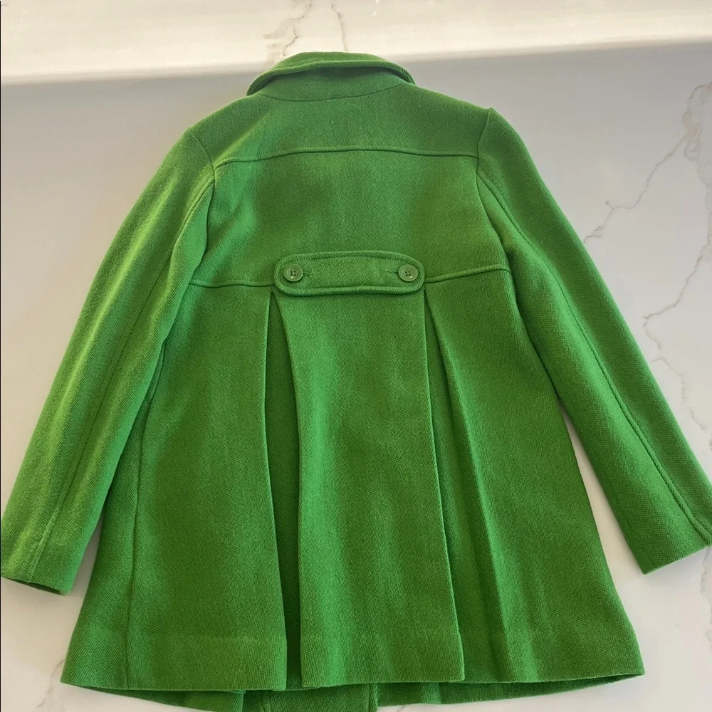Gap Girls Wool Blend Pea Coat L Apple Green Peter Pan Collar Retro